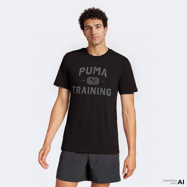  Puma Graphics Train Logo Rlxd T Erkek Siyah Antrenman T-Shirt