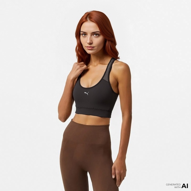  Puma 4Keeps Padded Small Cat Kadın Siyah Antrenman Bra