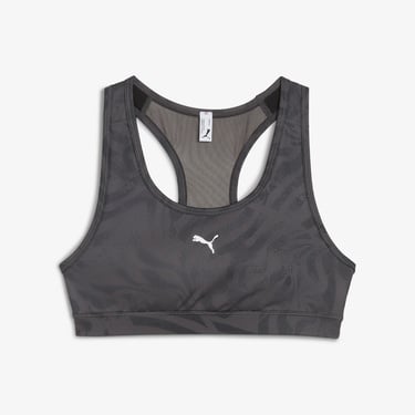  Puma 4Keeps Padded Print Kadın Gri Antrenman Bra
