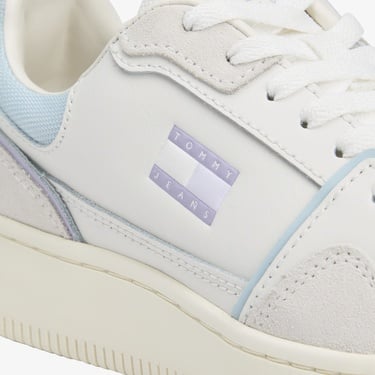  Tommy Jeans Retro Basket Kadın Beyaz/Mavi Spor Ayakkabı