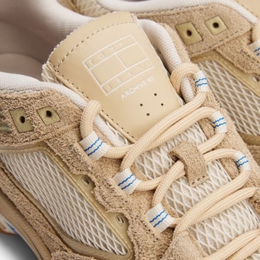  Tommy Jeans Suede Mix Archive Runners Erkek Bej Spor Ayakkabı