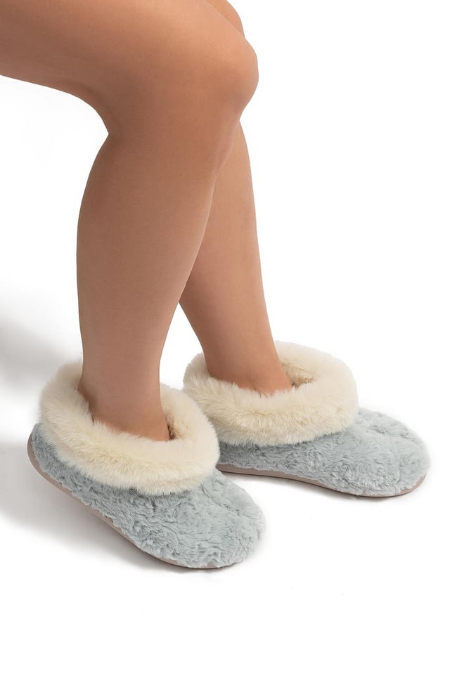  Emily Kadın Kürklü Ev Botu Mavi 37/41