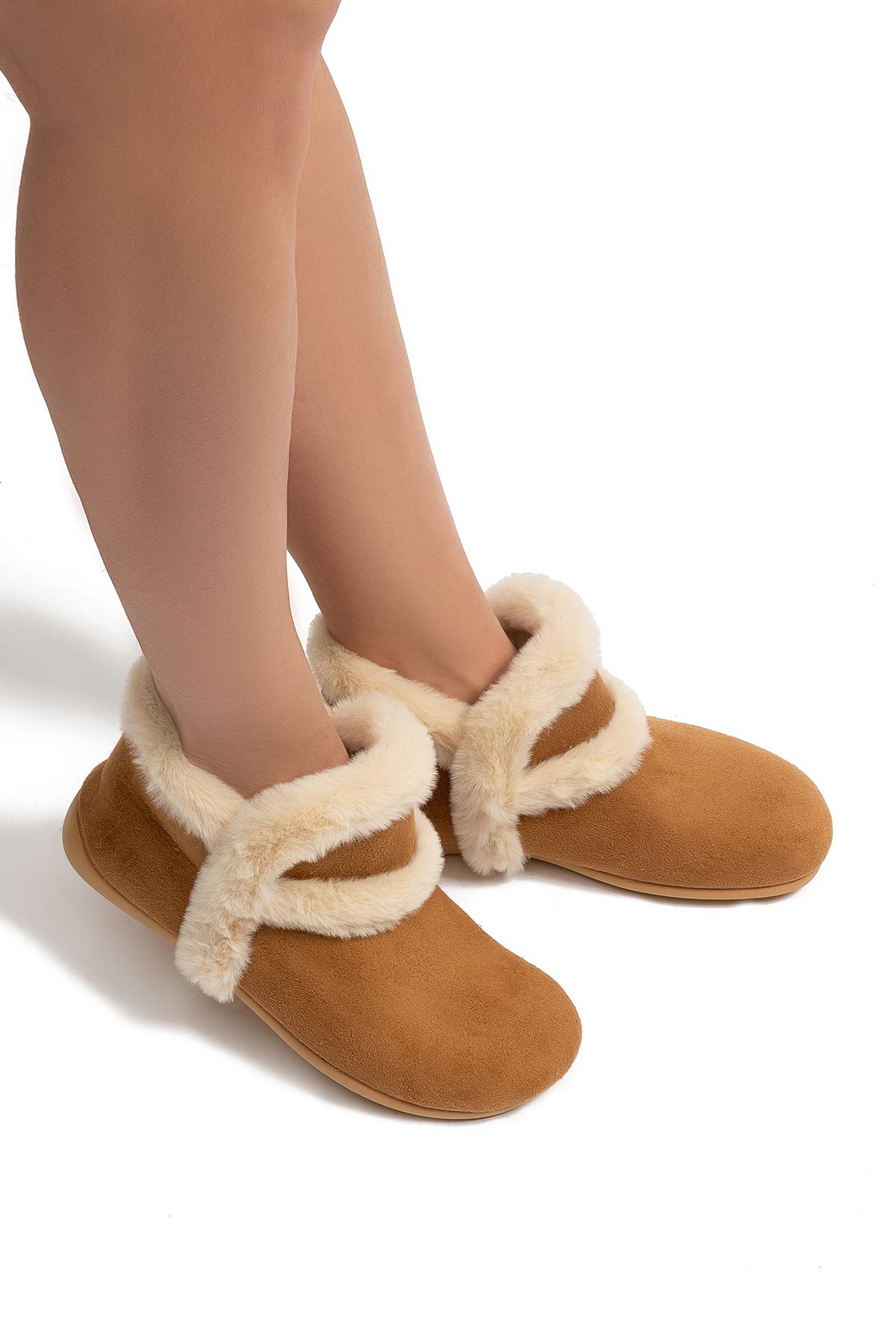  Asia Kadın Kürklü Ev Botu Kahverengi 37/41