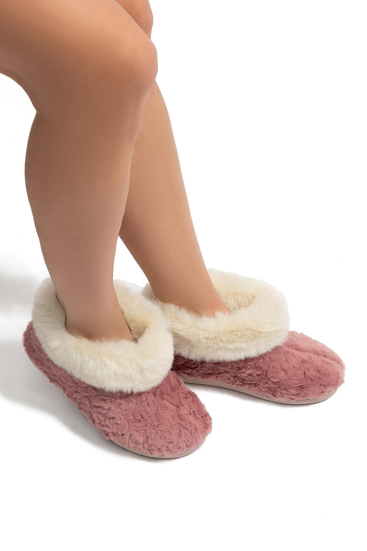  Emily Kadın Kürklü Ev Botu Koyu Pembe 37/41