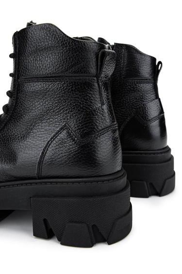  Tamer Tanca Kadın Hakiki Deri Siyah Floter Casual Bot