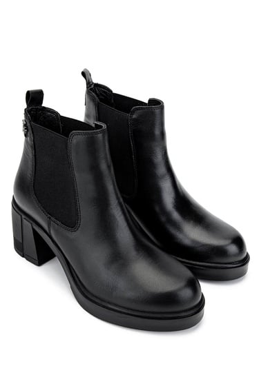  Tamer Tanca Kadın Hakiki Deri Siyah Deri Casual Bot