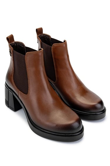  Tamer Tanca Kadın Hakiki Deri Taba Deri Casual Bot