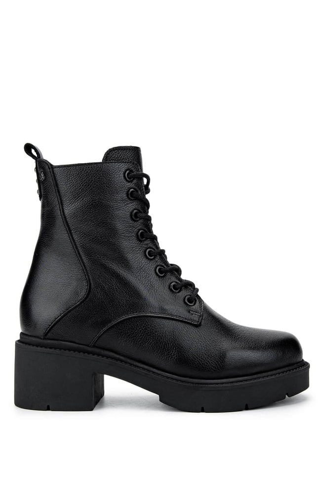  Tamer Tanca Kadın Hakiki Deri Siyah Deri Casual Bot