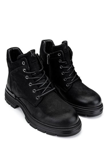  Tamer Tanca Kadın Hakiki Deri Siyah Nubuk Casual Bot