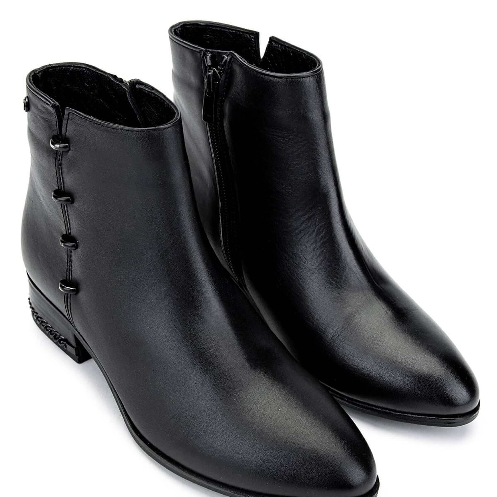 Tamer Tanca Kadın Hakiki Deri Siyah Analin Casual Bot