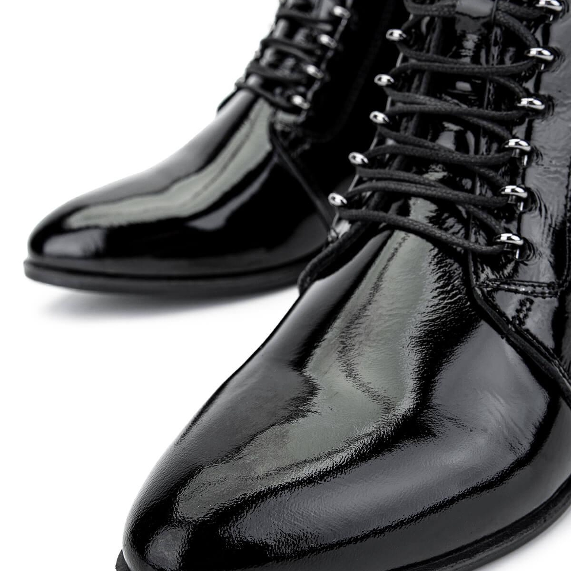 Tamer Tanca Kadın Hakiki Deri Siyah Rugan Casual Bot