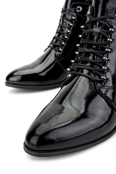  Tamer Tanca Kadın Hakiki Deri Siyah Rugan Casual Bot