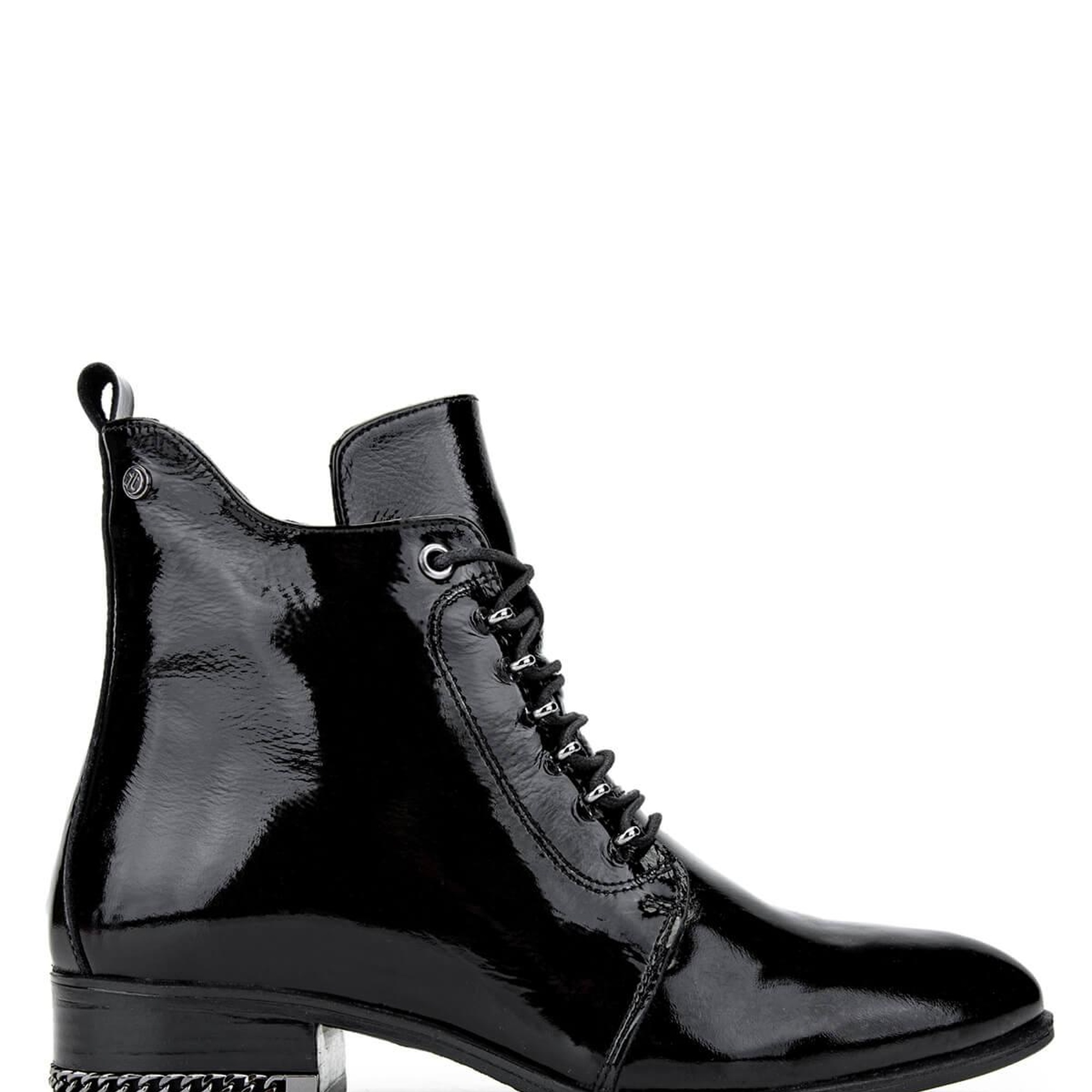 Tamer Tanca Kadın Hakiki Deri Siyah Rugan Casual Bot