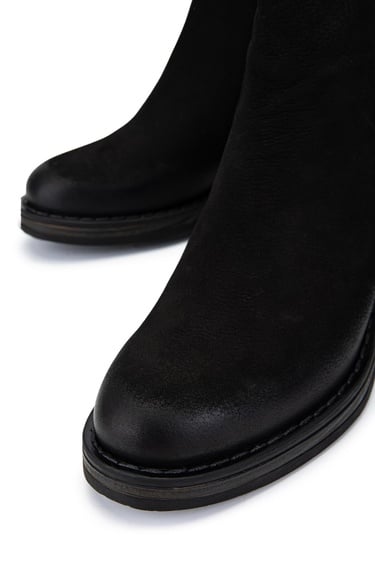  Tamer Tanca Kadın Hakiki Deri Siyah Nubuk Casual Bot