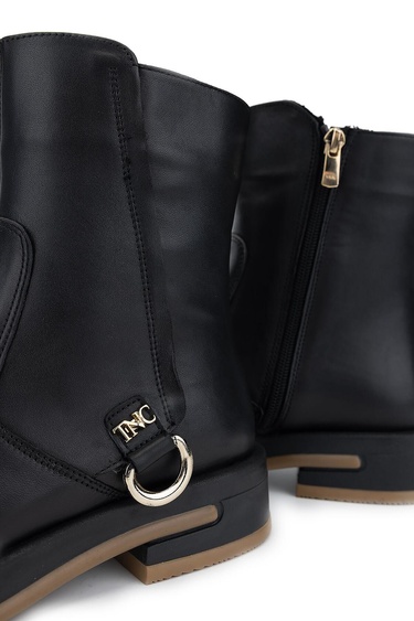  Tamer Tanca Kadın Hakiki Deri Siyah Deri Casual Bot