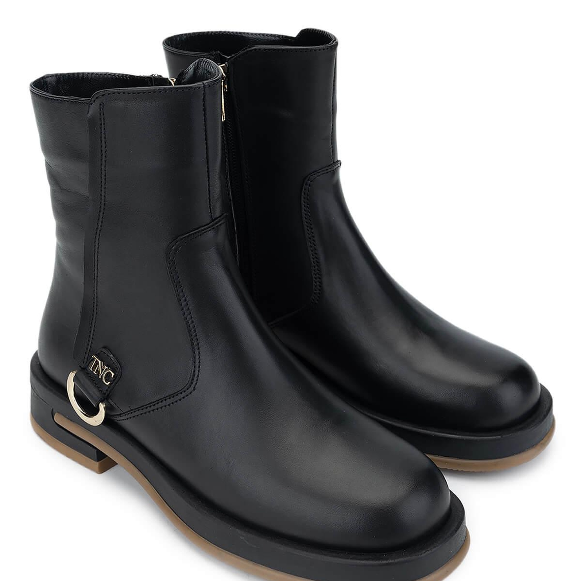 Tamer Tanca Kadın Hakiki Deri Siyah Deri Casual Bot