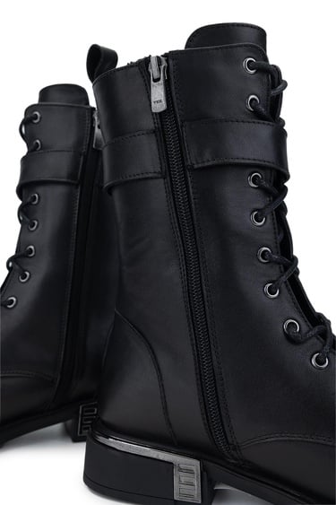  Tamer Tanca Kadın Hakiki Deri Siyah Deri Casual Bot