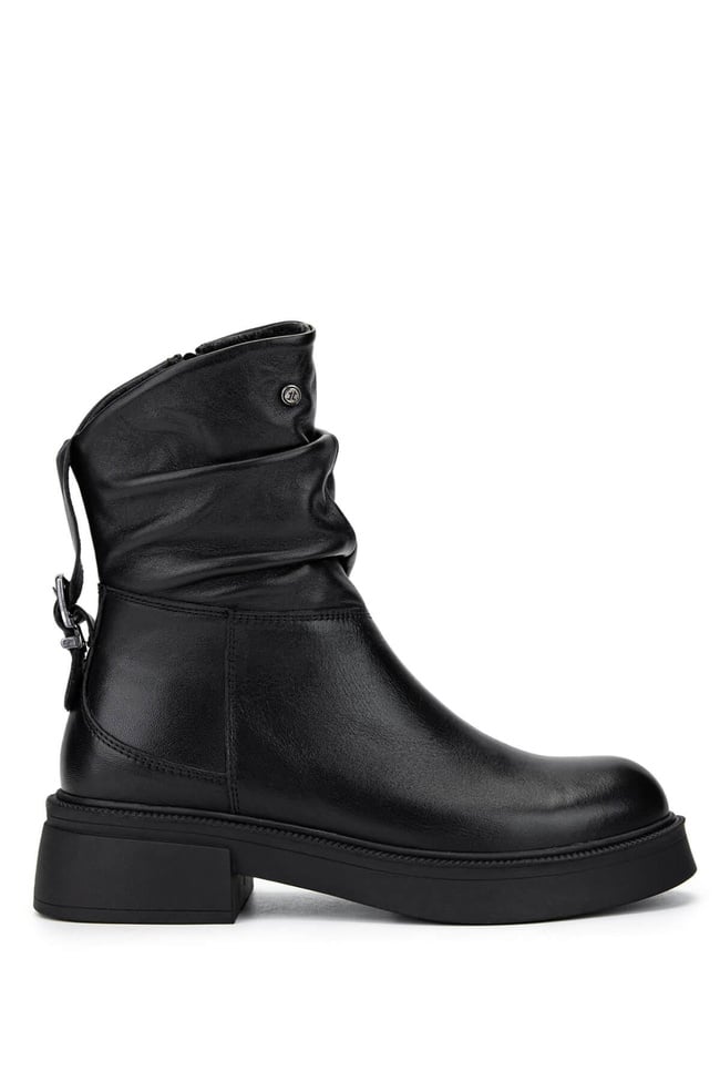  Tamer Tanca Kadın Hakiki Deri Siyah Deri Casual Bot