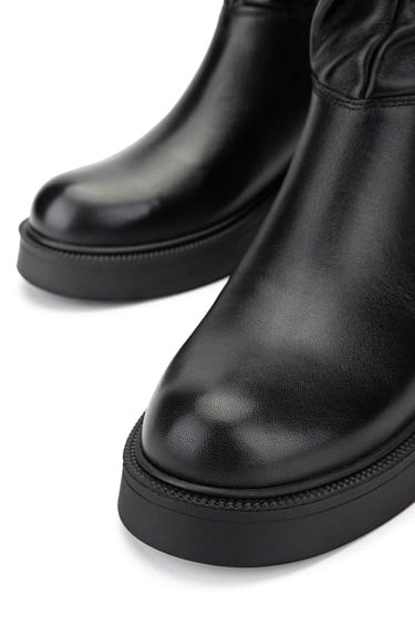  Tamer Tanca Kadın Hakiki Deri Siyah Deri Casual Bot