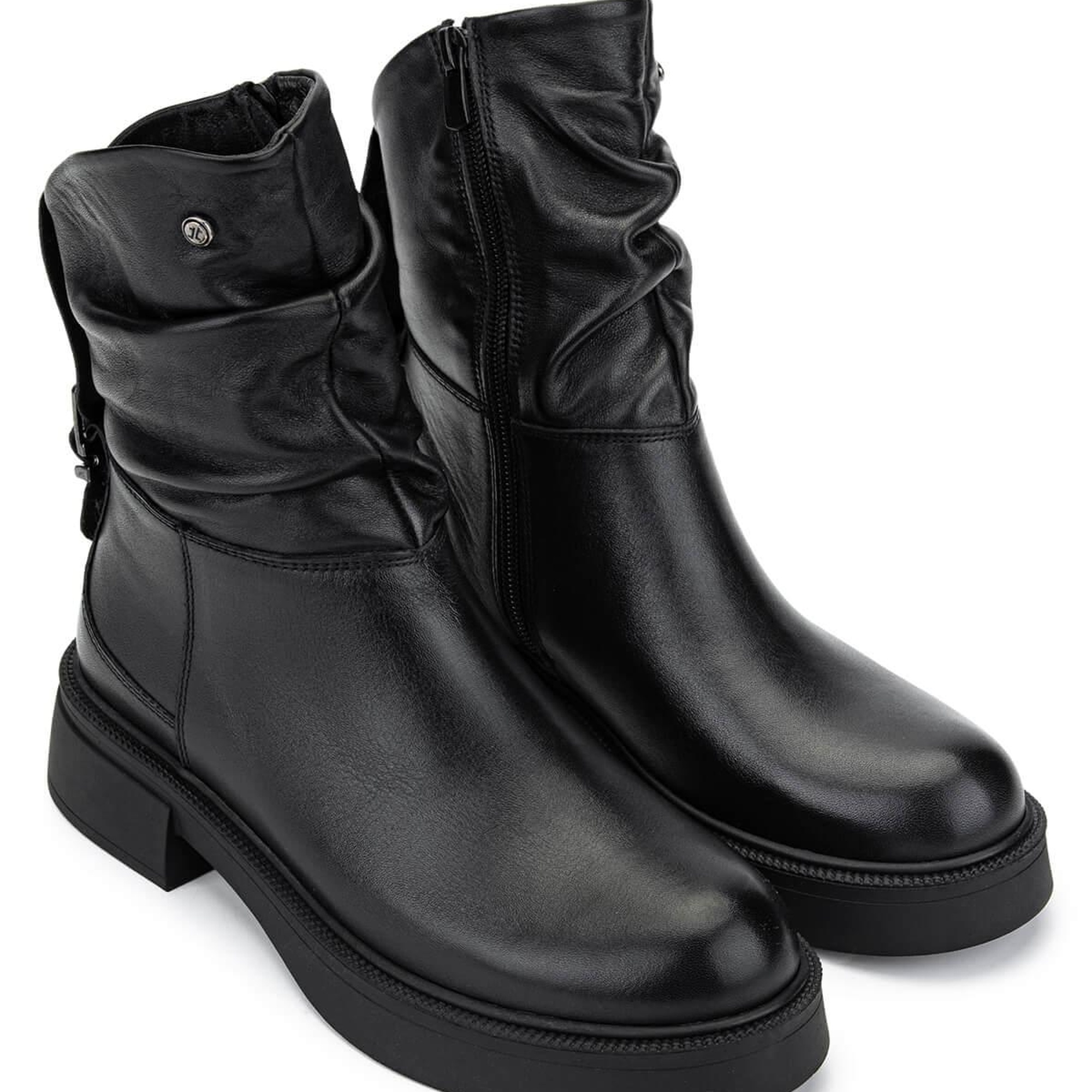 Tamer Tanca Kadın Hakiki Deri Siyah Deri Casual Bot