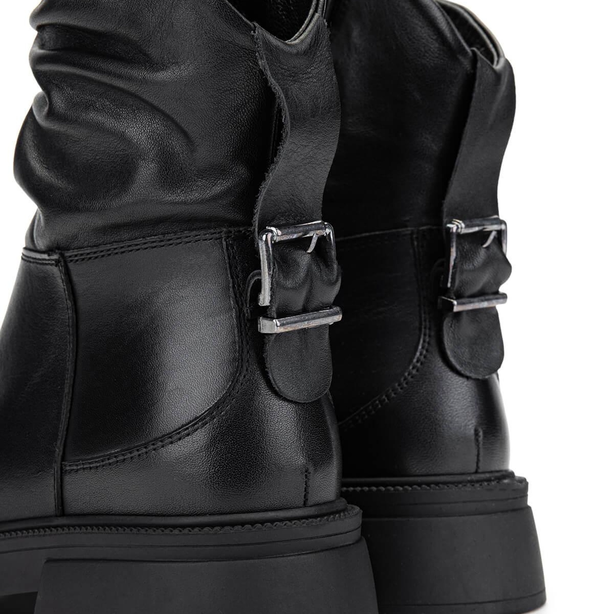 Tamer Tanca Kadın Hakiki Deri Siyah Deri Casual Bot