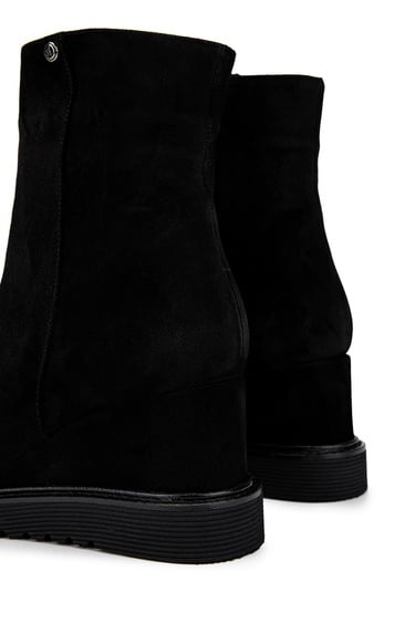  Tamer Tanca Kadın Hakiki Deri Siyah Süet Casual Bot