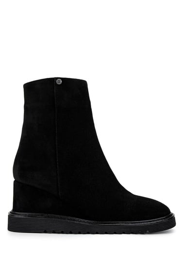  Tamer Tanca Kadın Hakiki Deri Siyah Süet Casual Bot