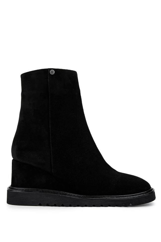  Tamer Tanca Kadın Hakiki Deri Siyah Süet Casual Bot