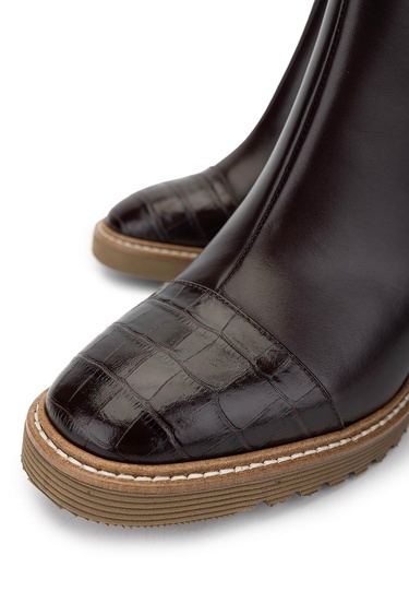  Tamer Tanca Kadın Hakiki Deri Kahverengi Casual Bot