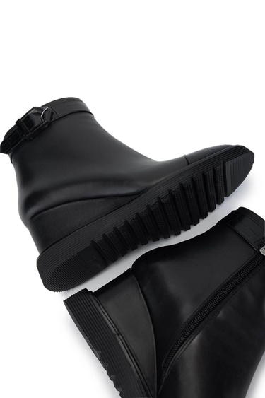  Tamer Tanca Kadın Hakiki Deri Siyah Deri Casual Bot