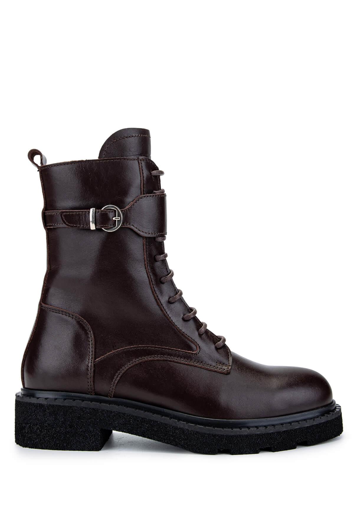  Tamer Tanca Kadın Hakiki Deri Kahverengi Casual Bot