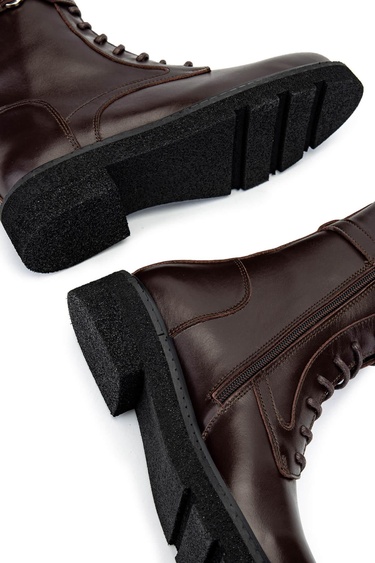  Tamer Tanca Kadın Hakiki Deri Kahverengi Casual Bot