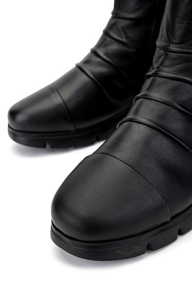  Tamer Tanca Kadın Hakiki Deri Siyah Deri Casual Bot