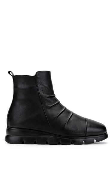  Tamer Tanca Kadın Hakiki Deri Siyah Deri Casual Bot