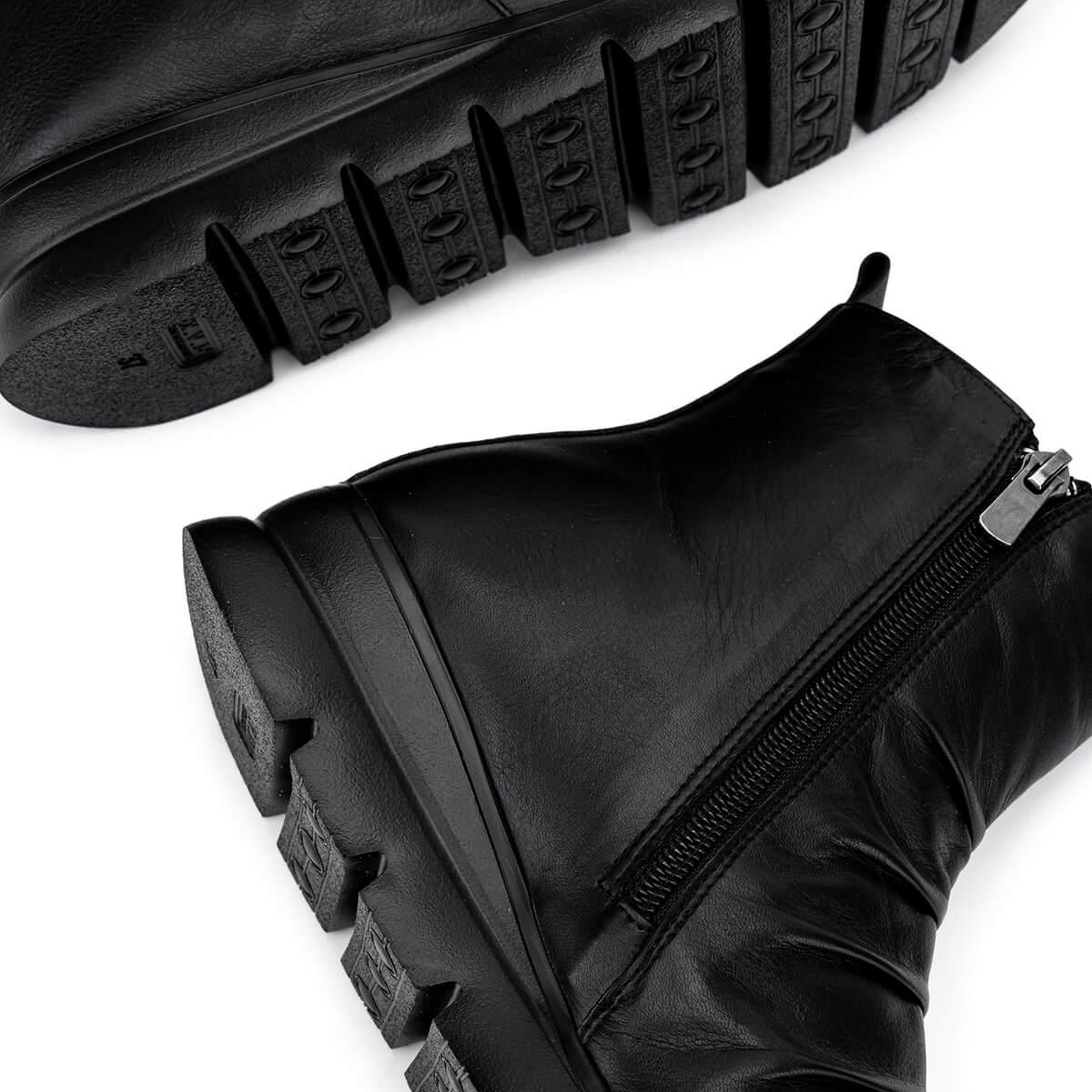 Tamer Tanca Kadın Hakiki Deri Siyah Deri Casual Bot