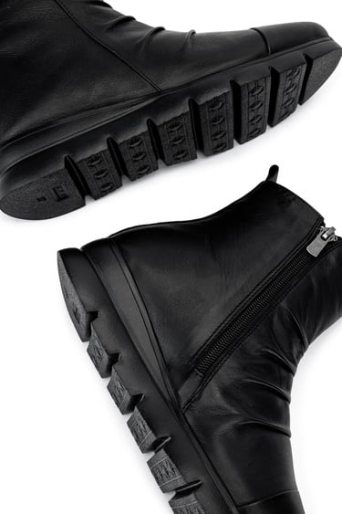  Tamer Tanca Kadın Hakiki Deri Siyah Deri Casual Bot