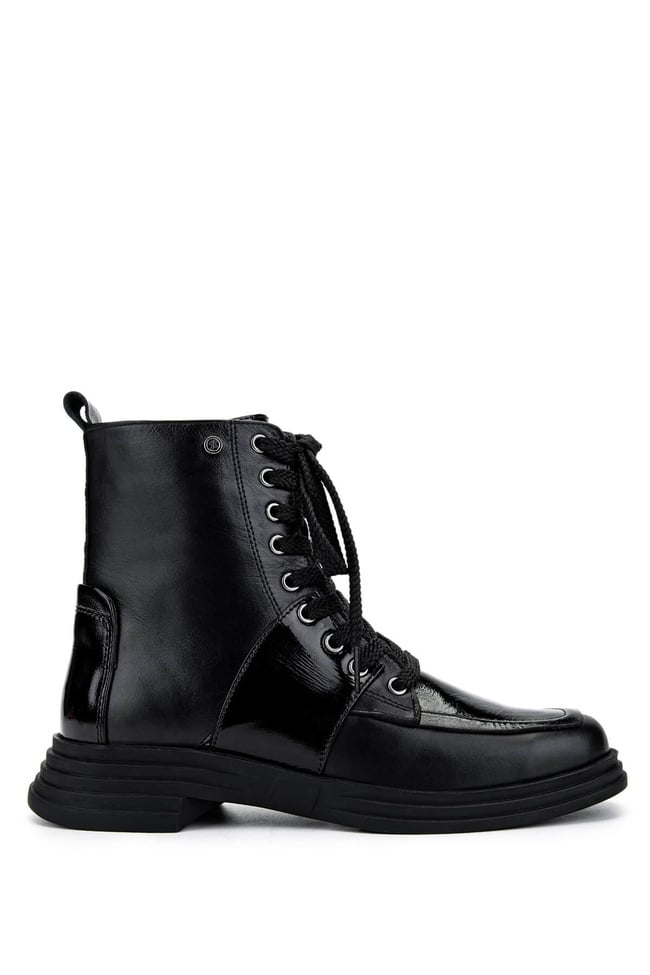  Tamer Tanca Kadın Hakiki Deri Siyah Casual Bot