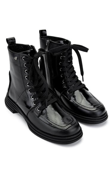  Tamer Tanca Kadın Hakiki Deri Siyah Casual Bot