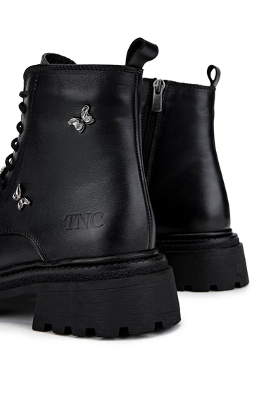  Tamer Tanca Kadın Hakiki Deri Siyah Deri Casual Bot