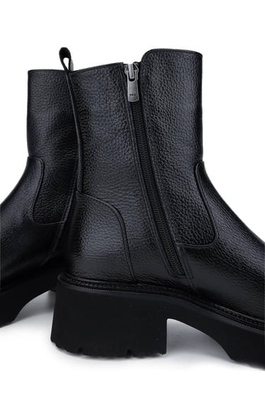  Tamer Tanca Kadın Hakiki Deri Siyah Floter Casual Bot