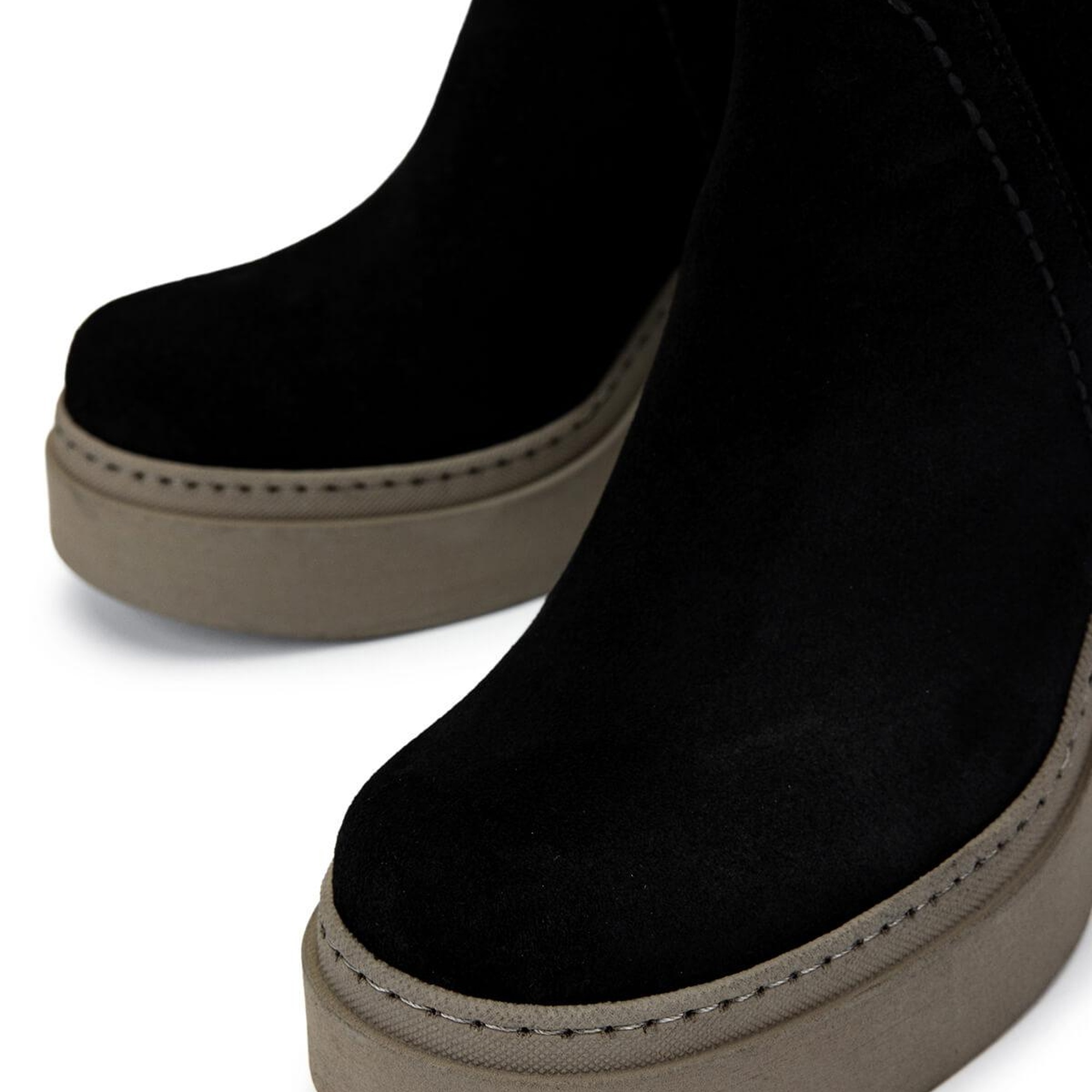 Tamer Tanca Kadın Hakiki Deri Siyah/Haki Casual Bot