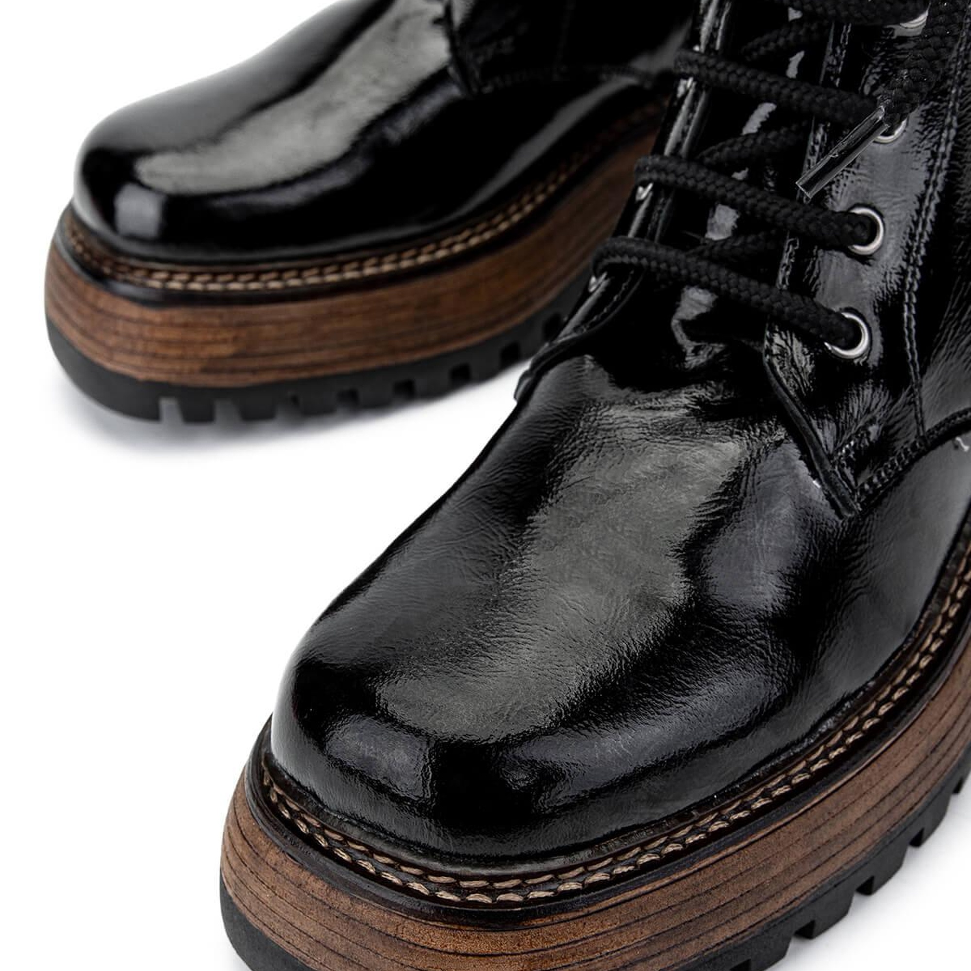 Tamer Tanca Kadın Hakiki Deri Siyah Rugan Casual Bot