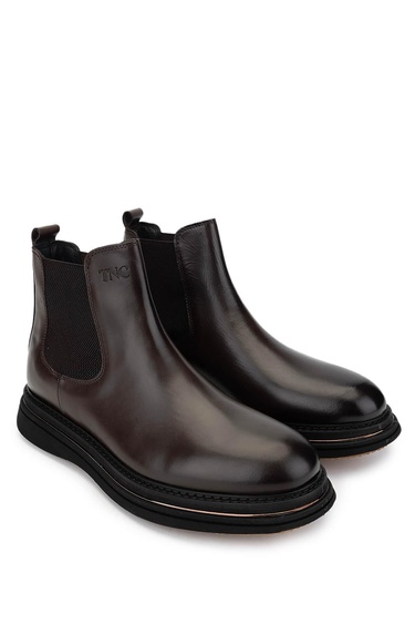  Tamer Tanca Erkek Hakiki Deri Kahverengi Casual Bot