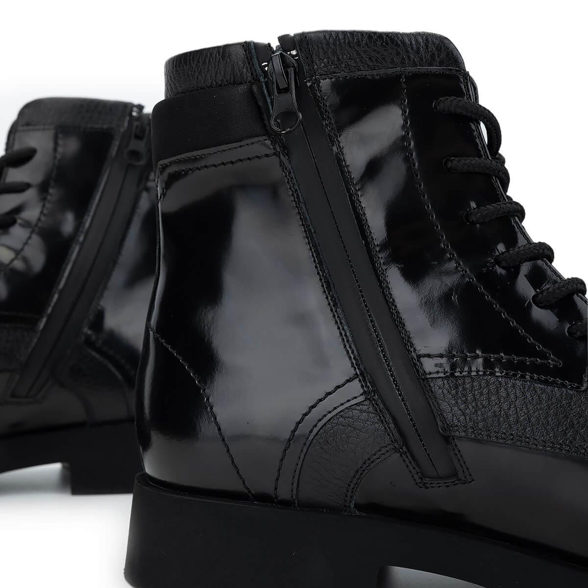 Tamer Tanca Erkek Hakiki Deri Siyah Açma Casual Bot