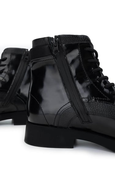  Tamer Tanca Erkek Hakiki Deri Siyah Açma Casual Bot