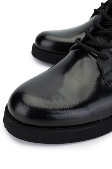  Tamer Tanca Erkek Hakiki Deri Siyah Açma Casual Bot