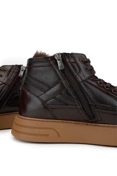  Tamer Tanca Erkek Hakiki Deri Kahverengi Casual Bot