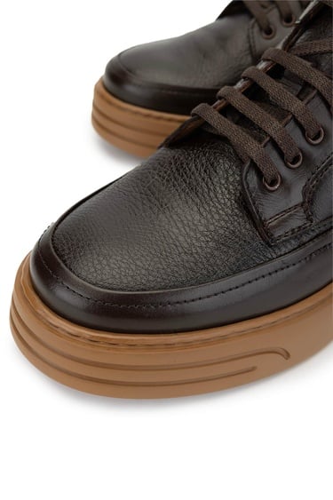  Tamer Tanca Erkek Hakiki Deri Kahverengi Casual Bot