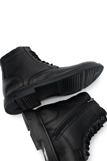  Tamer Tanca Erkek Hakiki Deri Siyah Casual Bot