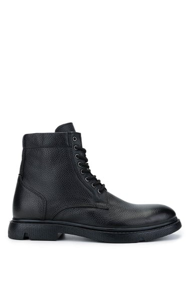  Tamer Tanca Erkek Hakiki Deri Siyah Casual Bot